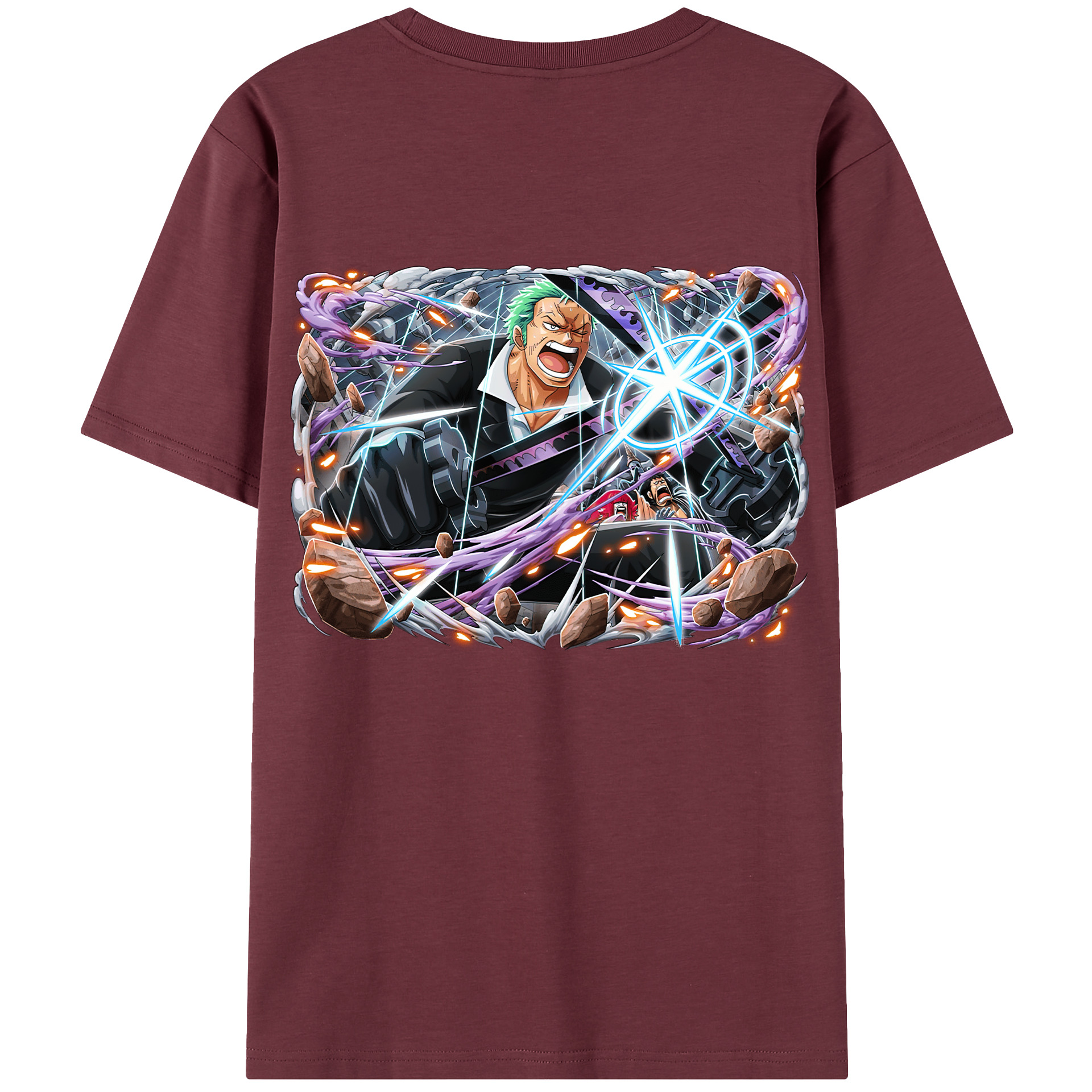 ワンピース ロロノア・ゾロ ONE PIECE Roronoa Zoro 綿100％半袖Tシャツ（背面プリント）